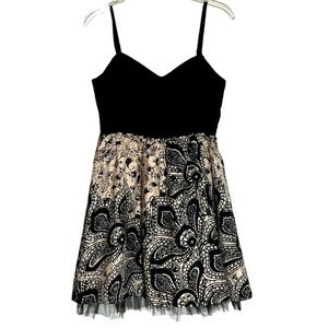 JOHNNY MARTIN short party dress size medium black cream